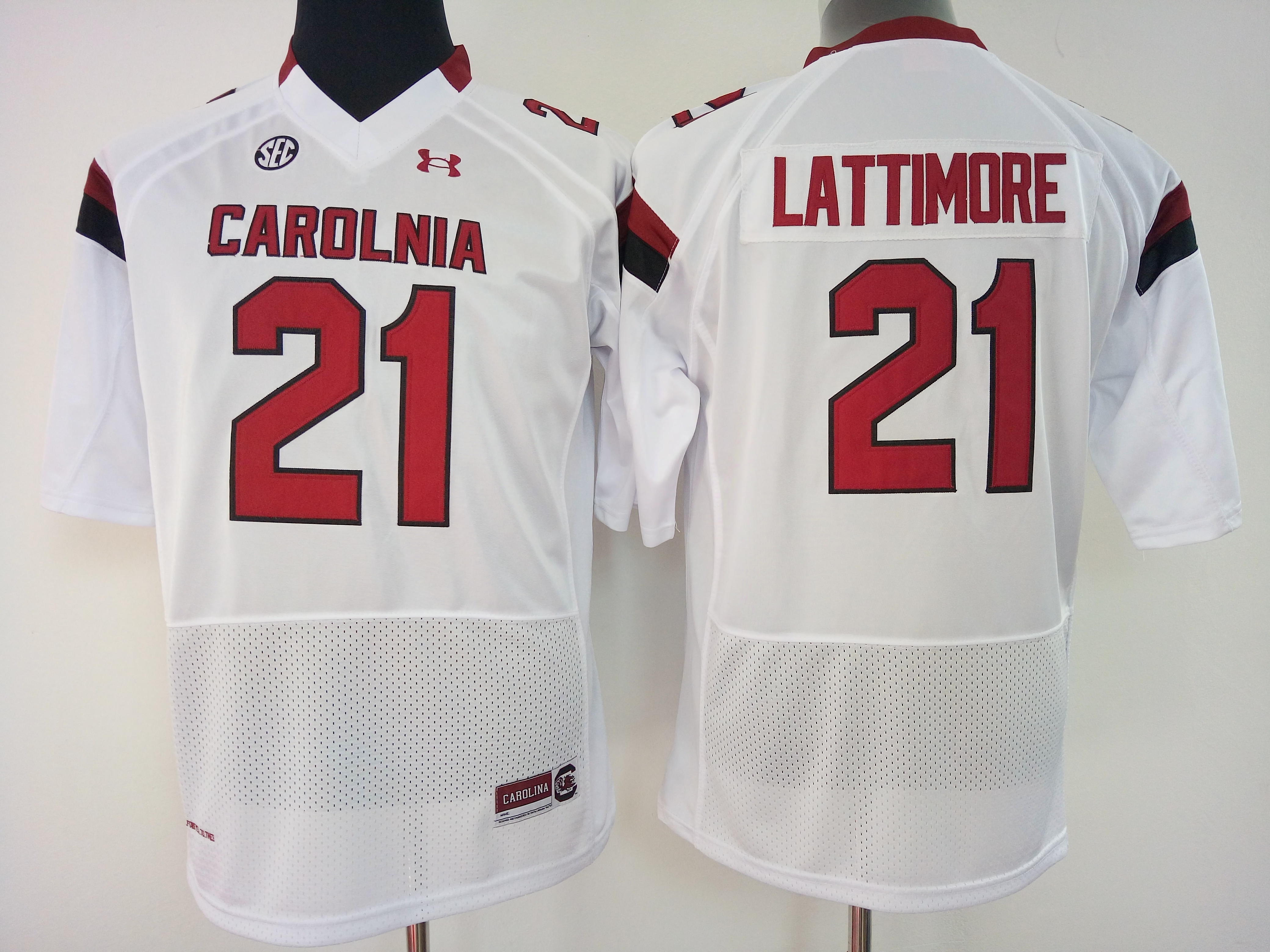 NCAA Womens South Carolina Gamecock White #21 lattimore jerseys